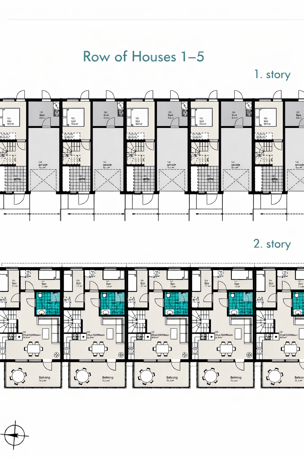 Row of Houses Floor Plans